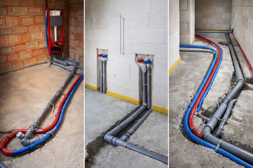 Realizacje wod kan Instalacja wod-kan pod posadzką Łódź